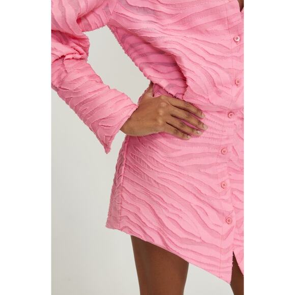 THE ATTICO Pink Silvye zebra-print fil coupé minidress size 46 / us XL - Picture 3 of 16